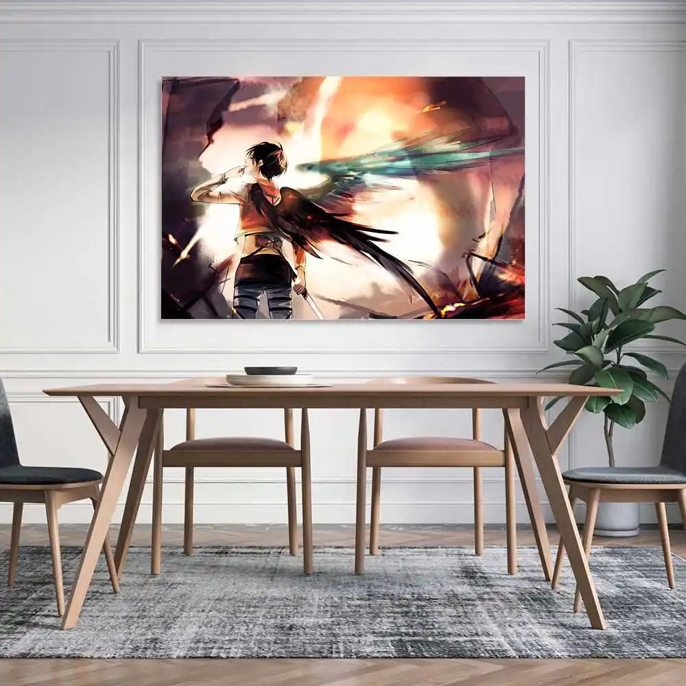 

Attack on Titan Eren-Yeager Canvas Art Poster and Wall Art Picture Print Modern Family bedroom Decor Posters