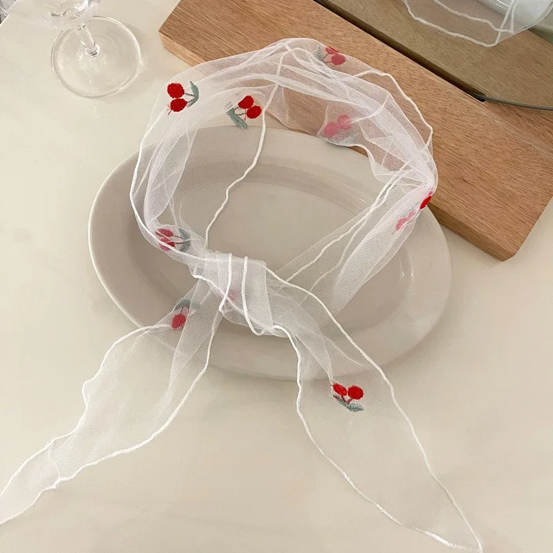 

Vintage Handmade Embroidery Lace Flower Hairband Tying Hair Turban Elastic Headwear Floral Head Neck Scarves Hair Accessories