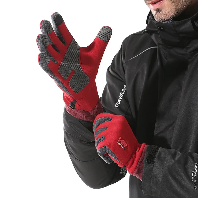 Велосипедные перчатки с сенсорным экраном бархатные Нескользящие зимние