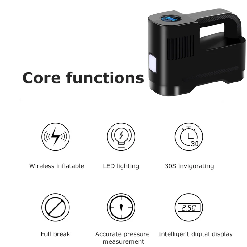 Comprar Compresor De Aire Portátil Para Coche Y Motocicleta, Bomba De Aire De 150 PSI Digital, 12V De CC, Inflador De Neumáticos Con Luz LED