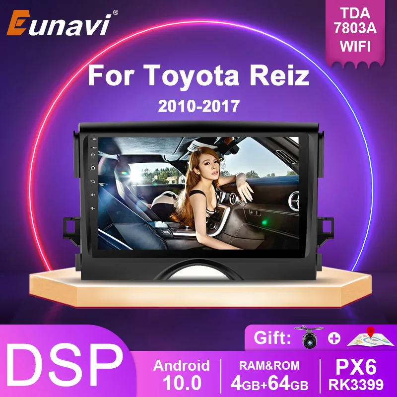 Eunavi 2 din Автомобильный Радио стерео Мультимедиа GPS для Toyota Reiz 2010 2017 2din головное