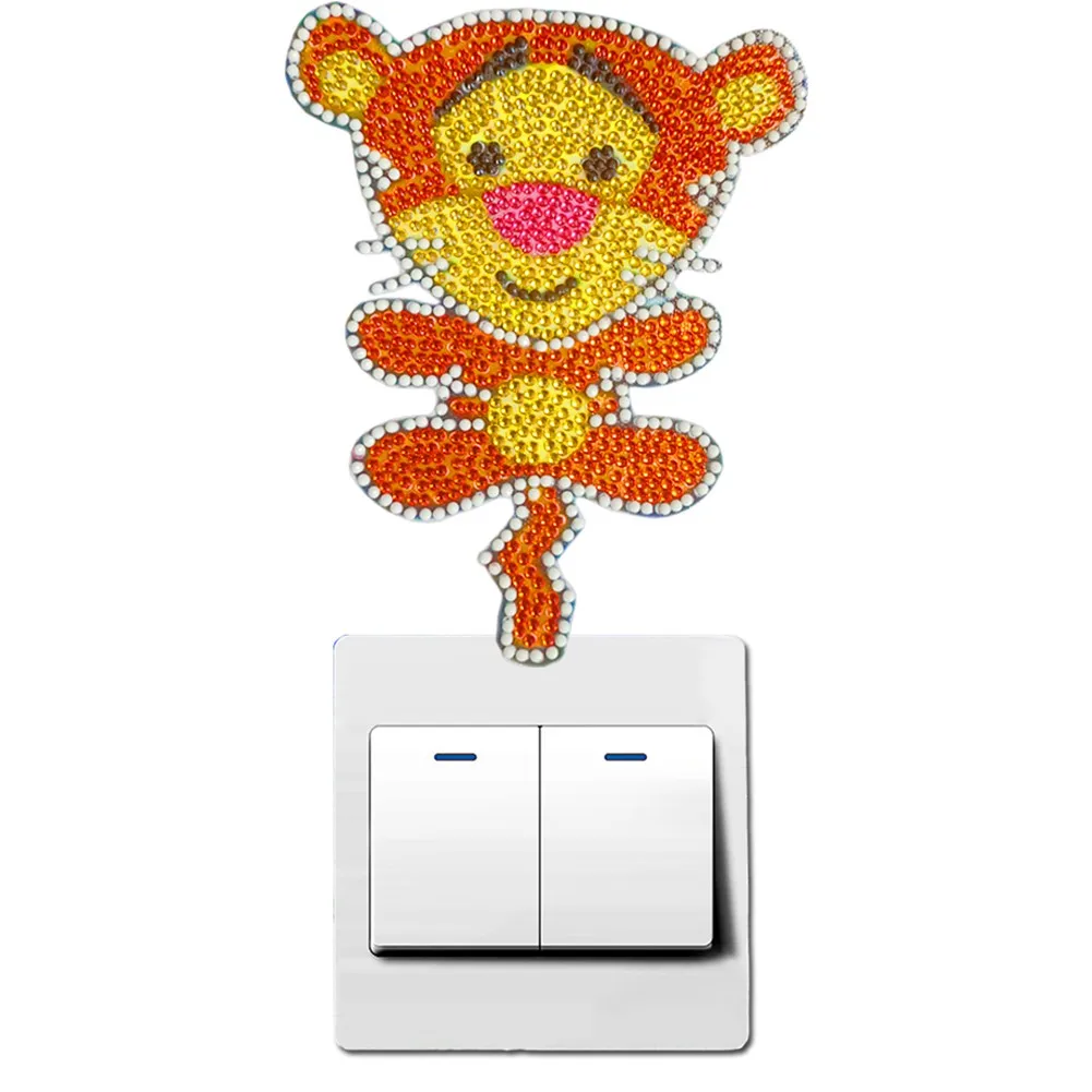 5D алмазная живопись наклейки сделай сам светящиеся с переключателем на стену в