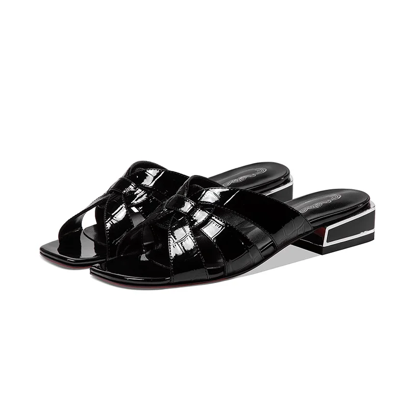 Брендовая женская обувь из натуральной кожи повседневные модельные тапочки на