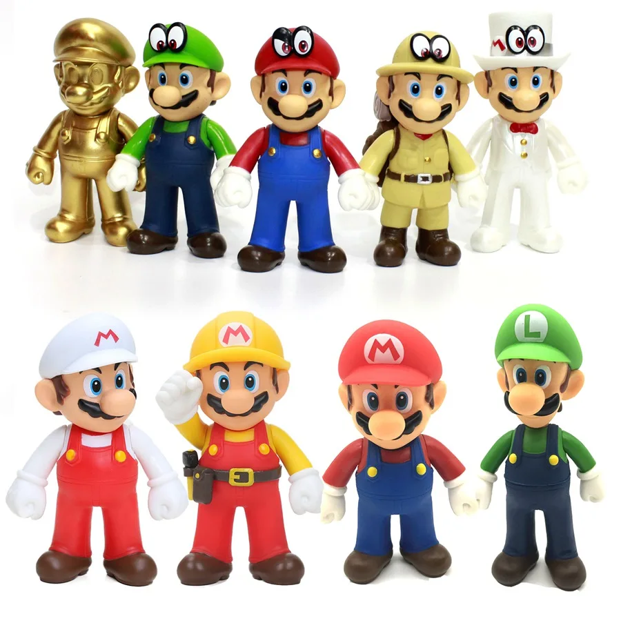 

13cm Super Mario Figures Toys Super Mario Bros Bowser Luigi Koopa Yoshi Mario Maker Odyssey PVC Action Figure Model Dolls Toy
