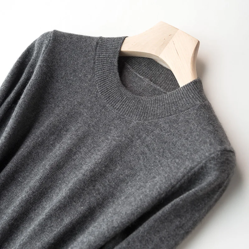 

BARESKIY Women's Sweater O-neck Long Sweater Cashmere Long Sleeve Pullover Long Sweater Skinny Large Size Women