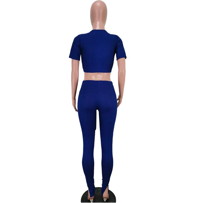 

Sexy 2 Piece Outfits Summer Clothes For Women Bow Ribbed Short Tops+Bodycon Leggings Sweat Suits Casual Two Piece Matching Set
