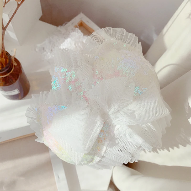 Japanese Girl Heart High-end Luxury Romantic Mermaid Princess Sequins Half Cup No Steel Ring Bra Set Luolita Lace Bow Underwear