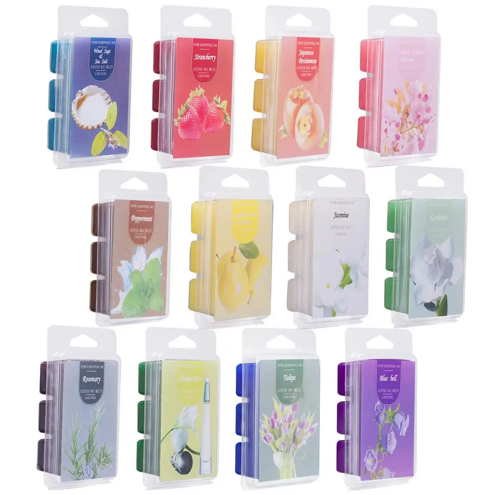 

12PCS Plant Scented Wax Cubes 100% Soy Wax Scented Aromatherapy Candle For Weddings