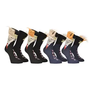 Забавные Повседневные носки с принтом для взрослых, носки с козырьком, 3D накладные волосы, счастливые носки