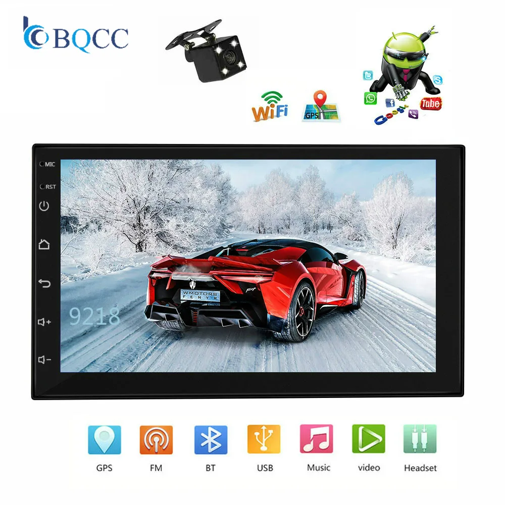 2 Din Авторадио Android 7 1 авто радио мультимедиа плеер GPS навигация ''HD сенсорный