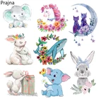 Аппликация с мультяшным единорогом и кроликом, Термотрансферная аппликация для одежды с использованием утюга