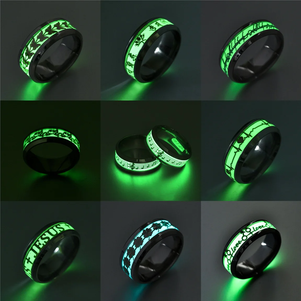 Девять стилей светящегося модного титанового дракона дьявола четырёхлистного