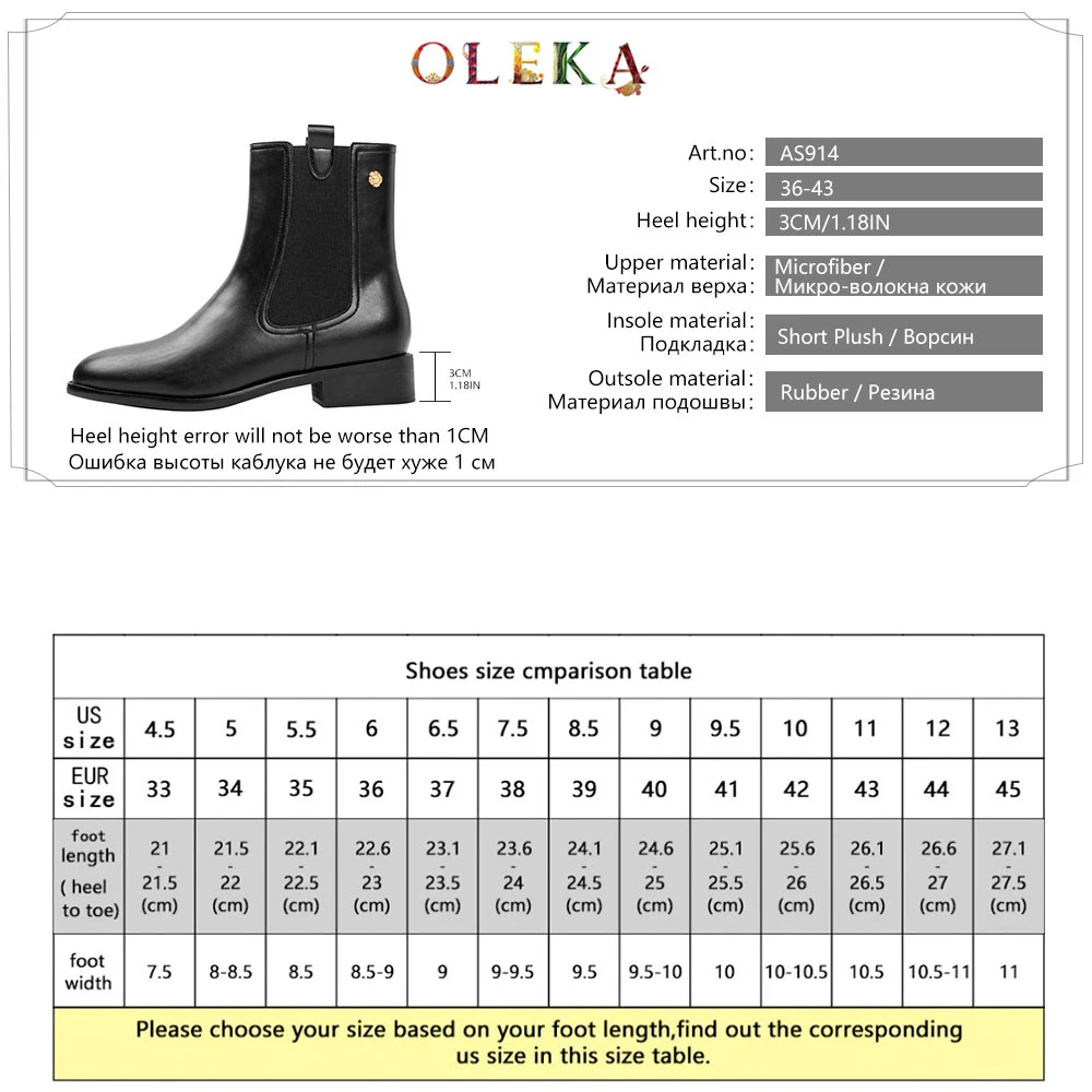 

OLEKA Mid-calf Winter Leather Boots Women Square Heel Metal Decoration Round Toe Ladies Boots Mature Style Western New AS914