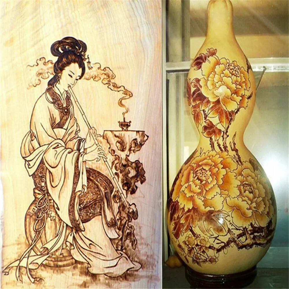 Деревянная горелка с регулируемой температурой цифровой дисплей Пирография