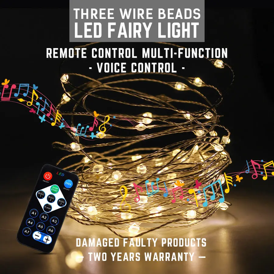 Светодиодная гирлянсветильник с дистанционным управлением 10 м светодиодная