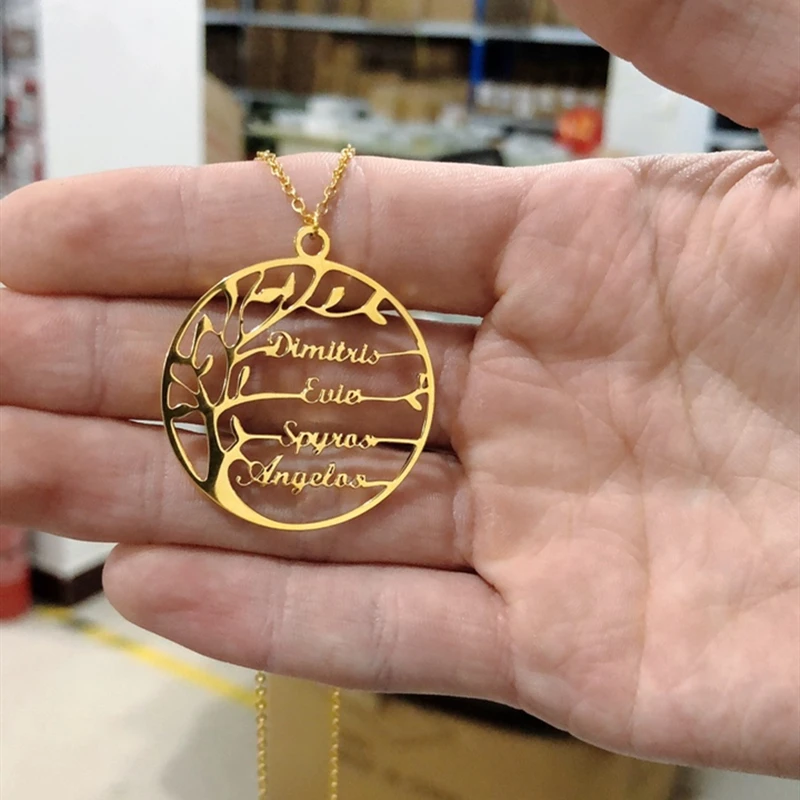 Индивидуальное название горячее заявление семейное дерево ожерелье для женщин