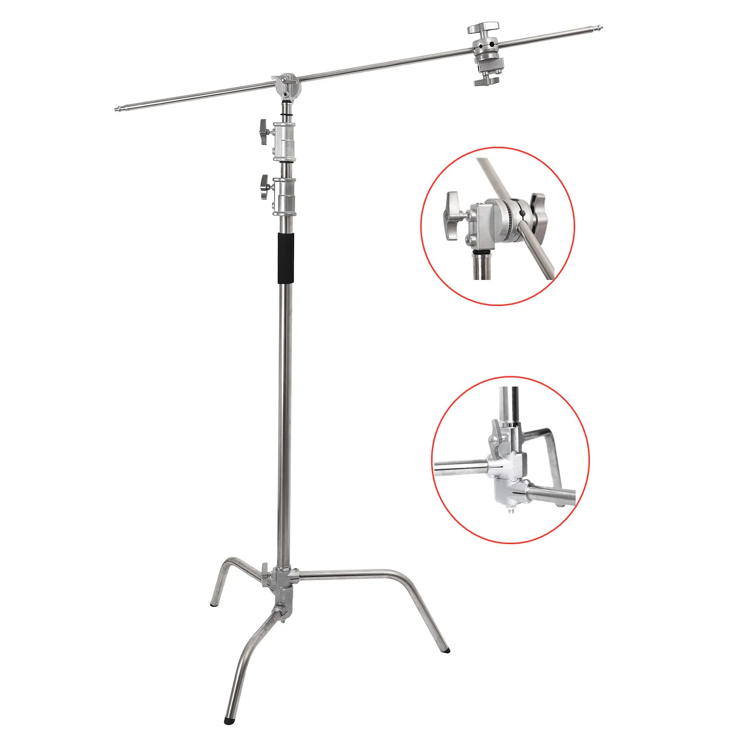 Suporte de Luz Dobrável do Século C-stand para Holofote Inoxidável Tripé Perna Mágica Fotografia Estúdio Softbox Lâmpada Flash 3.3m Aço