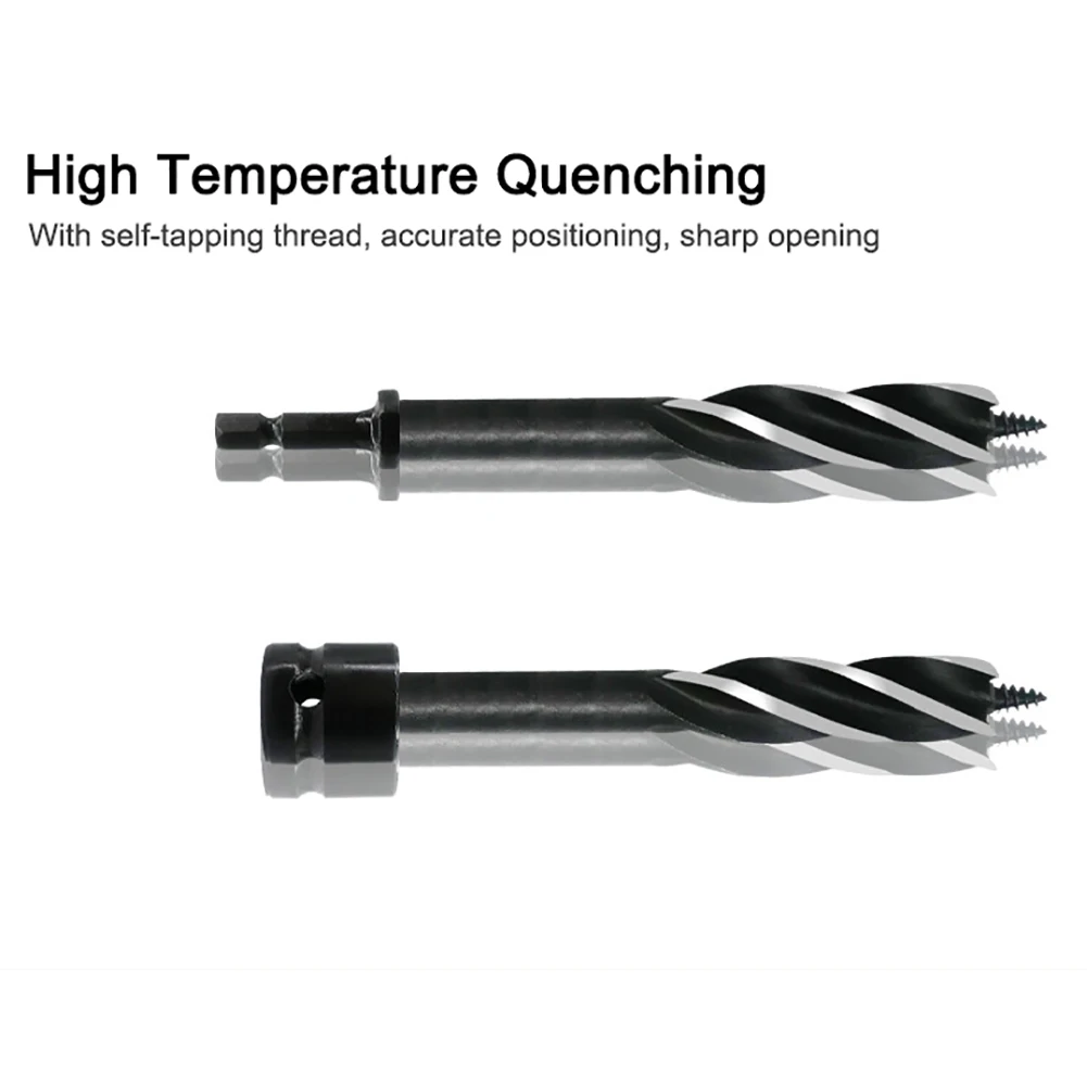 

3pcs Woodworking Brad Point Drill Bits Set Electric Wrench Wind Approved Hexagonal Shank Tapper Four-Slot Four-Edged Carp