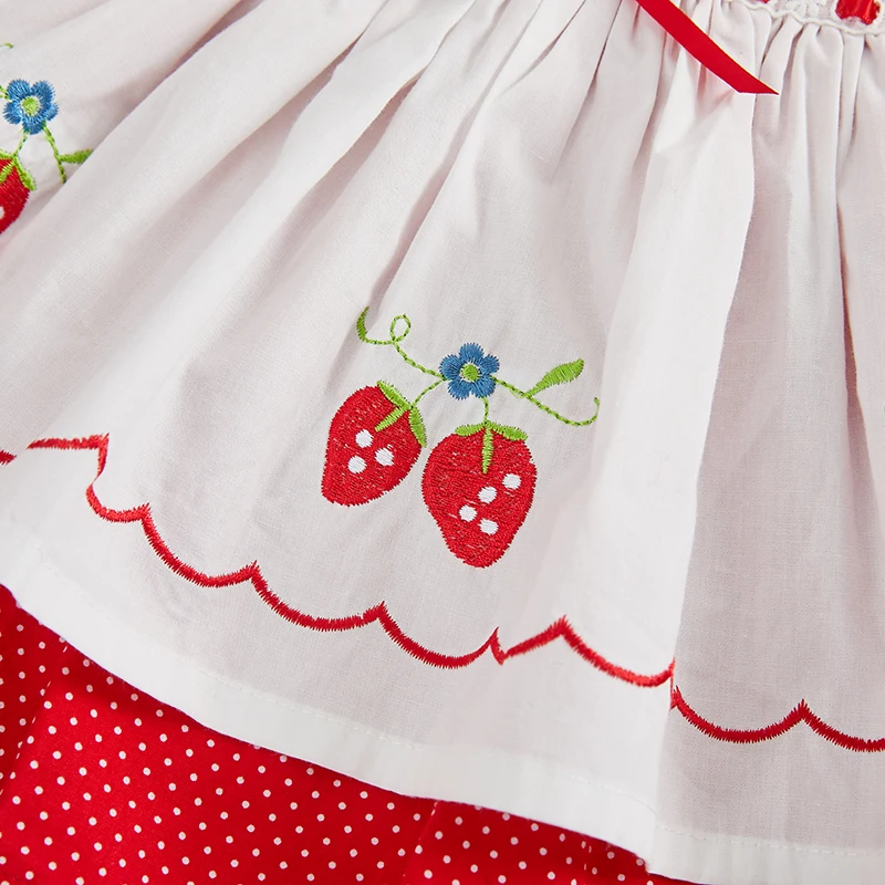 

2021 kids Spanish Lotia Dress for Girls Toddler Spain Strawberry Embroidery Dresses Infant Baby kawaii Event Boutique Clothing