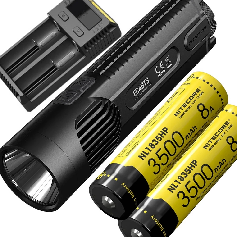 NITECORE EC4GTS тактический фонарь комплект Cree XHP35 HD max 1800 люмен прожектор луч бросок 396 м