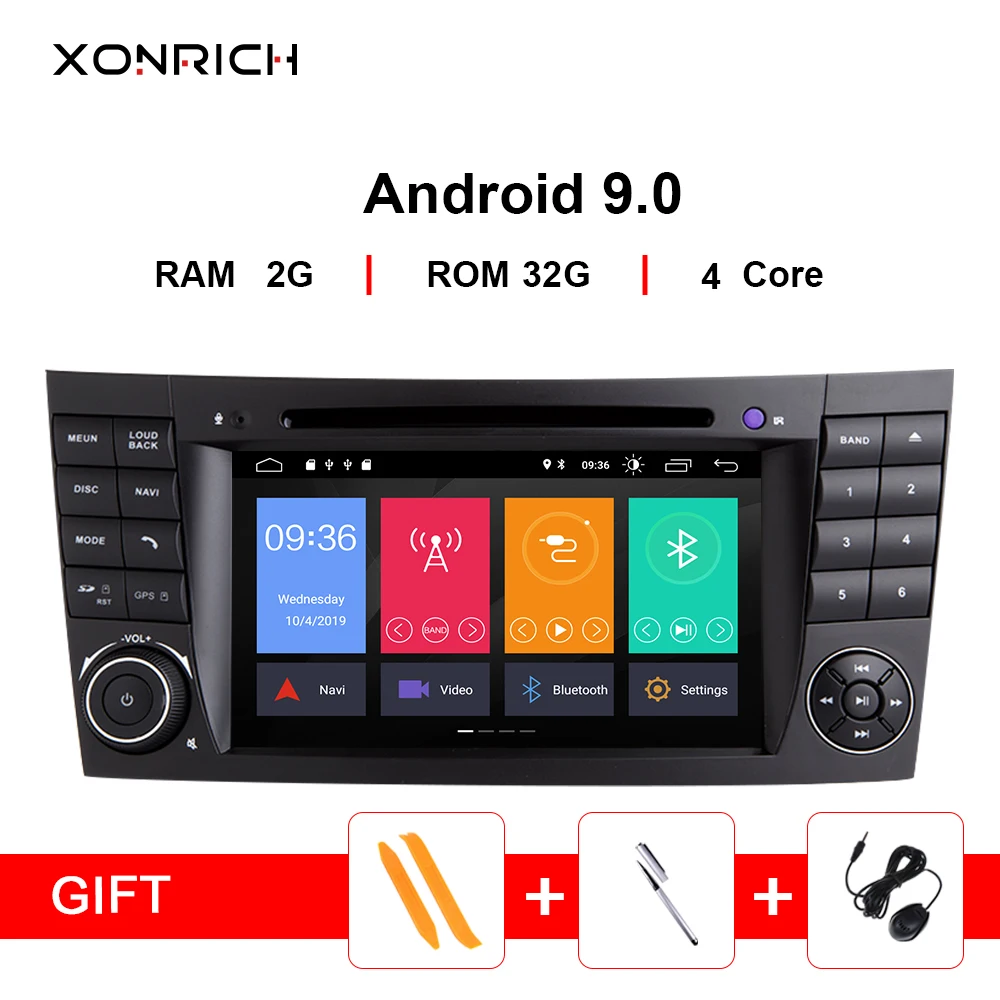 Автомобильный мультимедийный DVD плеер 2din Android 9 0 для Mercedes Benz E class W211 E200 E220 E300 E350 E240