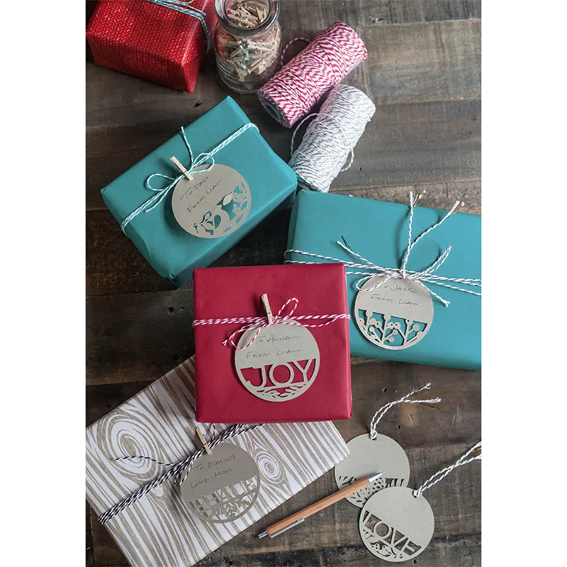 Бирки для рождественских подарков штампы резки металла радость любовь мир