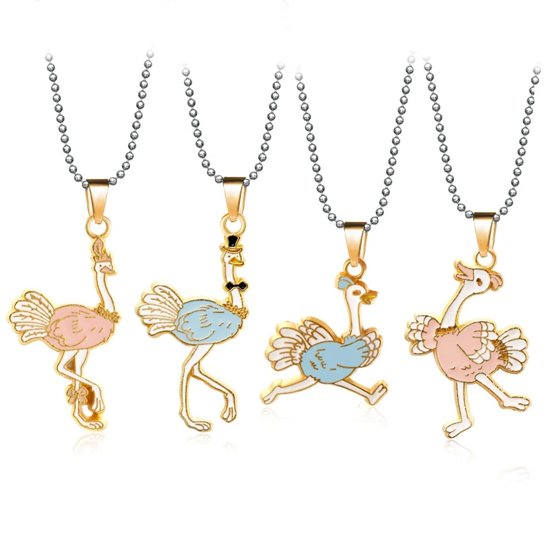 Металлический сплав подвеска Фламинго женские бусы Rope Chain животное птица колье