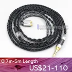 LN006595 3,5 мм 2,5 мм 4,4 мм XLR 8-ядерный посеребренный черный кабель для наушников для Shure se535 se846 Se425 Se315 Se215 MMCX