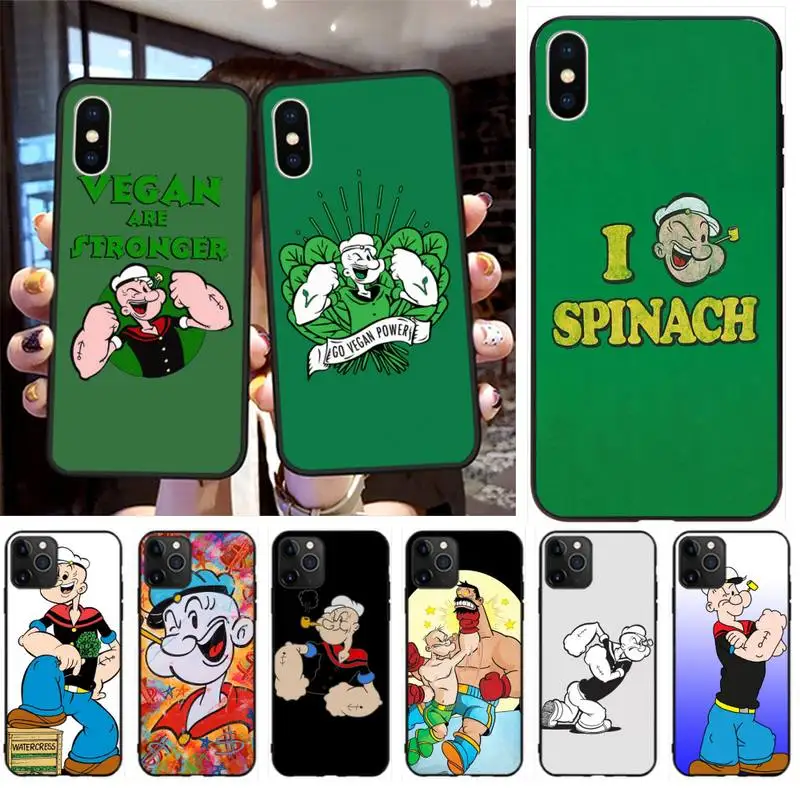 YJZFDYRM popeye изготовленный на заказ мягкий чехол для телефона iPhone 11 pro XS MAX 8 7 6 6S Plus X 5S SE