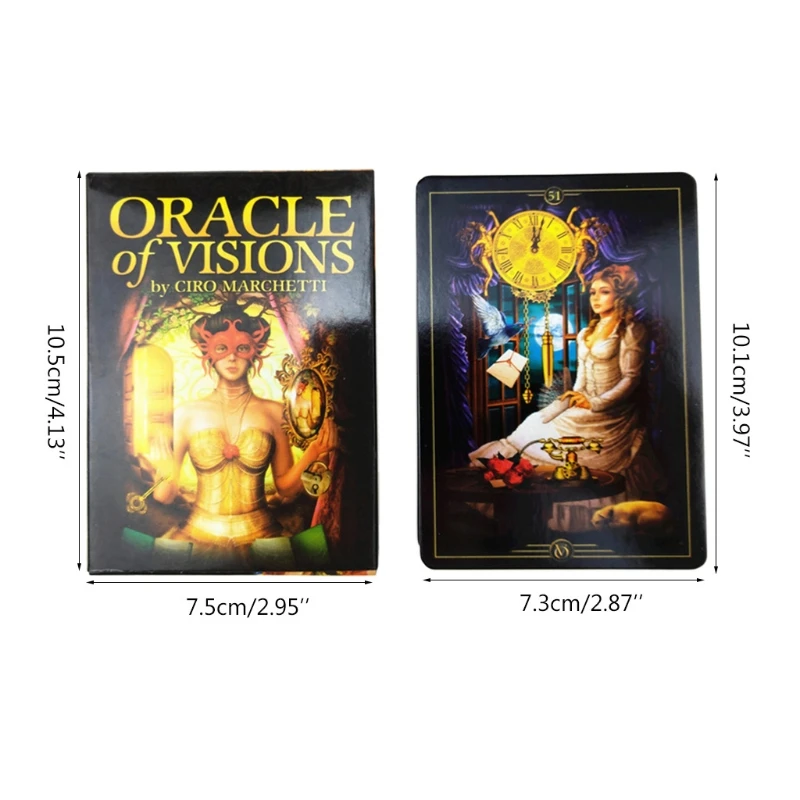 

77HC Oracle of Visions Full English 52 Cards Deck Tarot Family Party Divination Fate Board Game Astrology