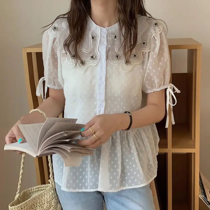 

Женская короткая рубашка с коротким рукавом, на шнуровке, с принтом Alien Kitty, лето 2021