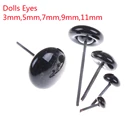 Глаза из черного стекла для валяния Плюшевые мишки, куклы, животные, черные глаза, 50 паркомпл., 357911 мм