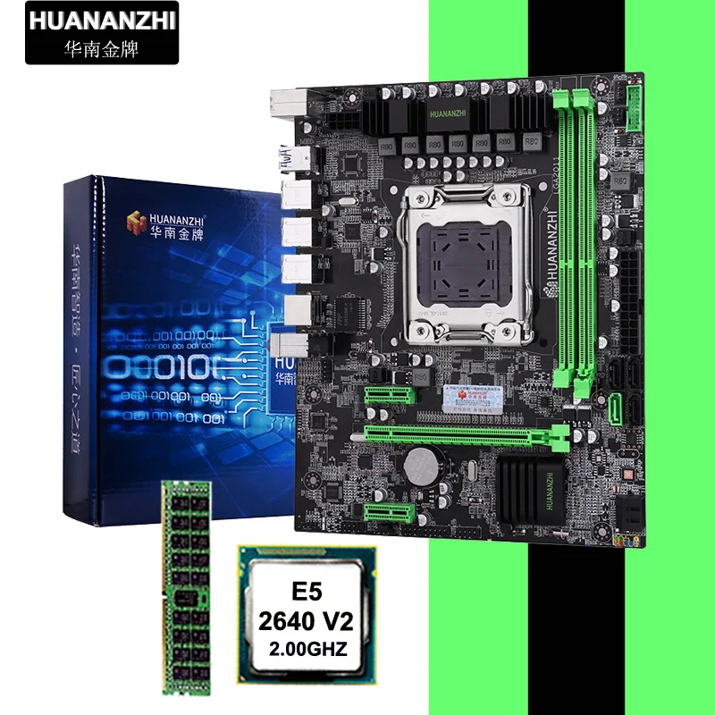 Новое поступление HUANANZHI X79 LGA2011 материнская плата со скидкой материнская плата с процессором Intel E5 2640 V2 ram 8G DDR3 1600 REG ECC