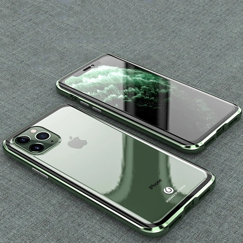 Оригинальный металлический чехол BOBYT для Apple iPhone 11 Pro Max закаленное стекло и