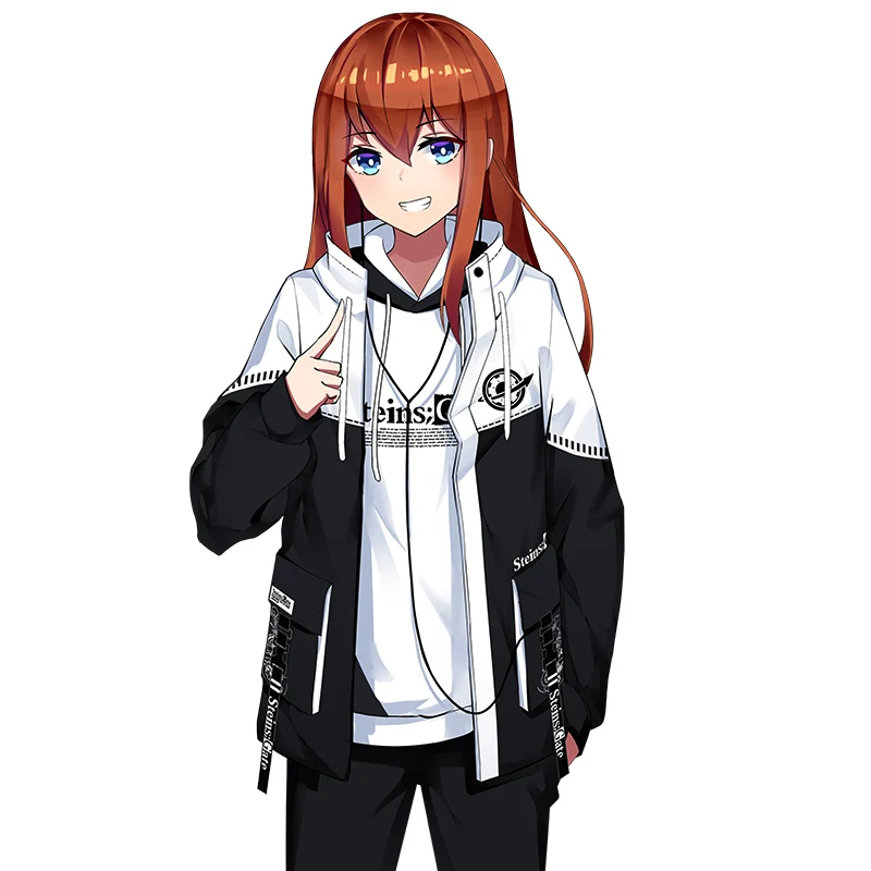 

Anime Steins;Gate Makise Kurisu Loose Coat Women Men Student Outerwear Autumn Winter New Unisex Fashion Harajuku Casual Jacket