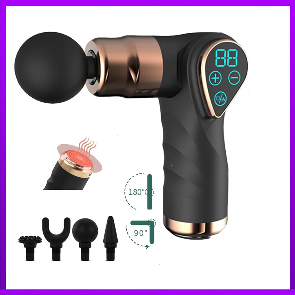 

Electric Folding Hot Compress Muscle Massage Gun LCD Display Fascia Gun For Body Massage Relaxation Fitness Muscle Pain Relief