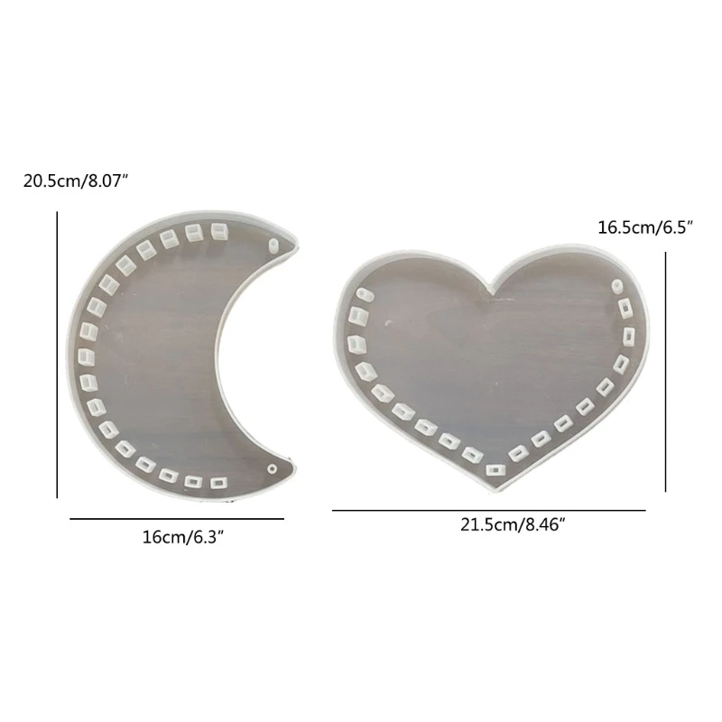 

R2LE Moon Love Heart Handbag Epoxy Resin Mold Plant Flower Hanging Basket Silicone Mould DIY Crafts Ornaments Mold