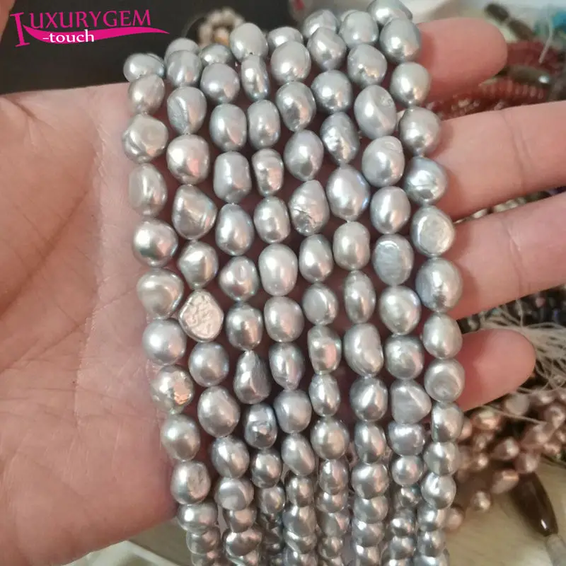 Высококачественные серые натуральные пресноводные жемчужины 9 10 мм драгоценные