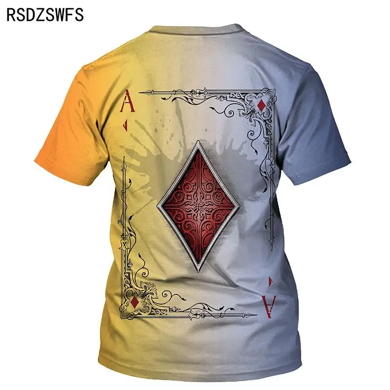 Футболка мужская с 3D принтом игральных карт уличная рубашка в стиле хип-хоп топ