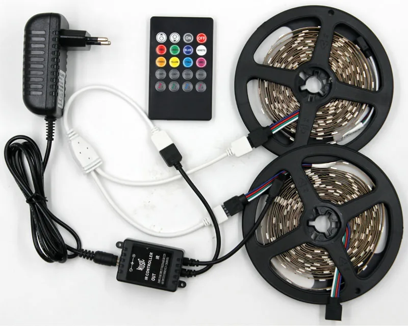 RGB 10M Music Set LED Strip light Music sync RGB tape SMD 2835 12V Waterproof ruban flexible ribbon diode for neon Party Decorative lights 5M lamp - Испускаемый цвет: RGB 10M Music Set