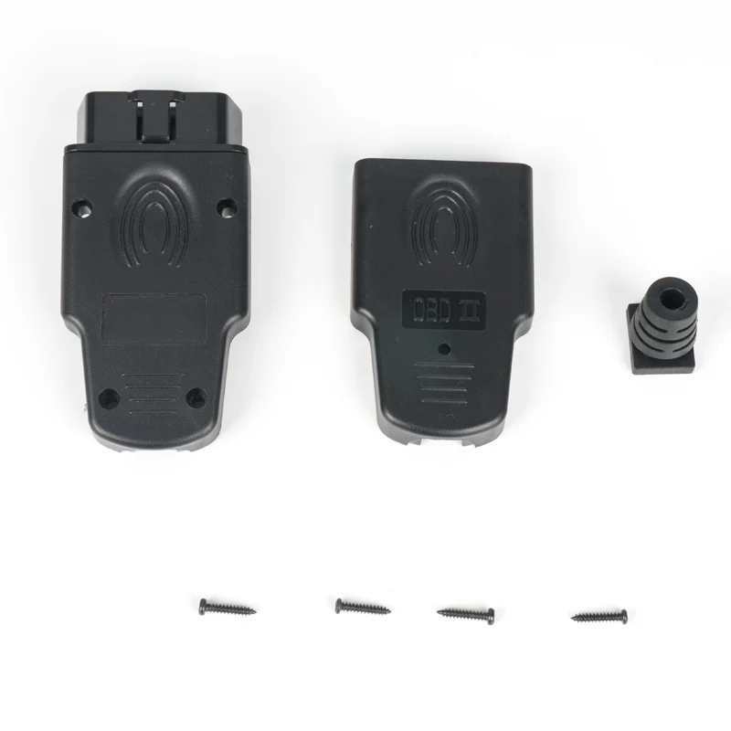 Черный разъем OBD2 J1962m штекер с корпусом и рельефным кабелем 16 контактный