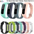 Ремешок силиконовый для часов Huawei Honor band 4 RunningHuawei Band 4e 3e, спортивный браслет для смарт-часов, аксессуары для часов