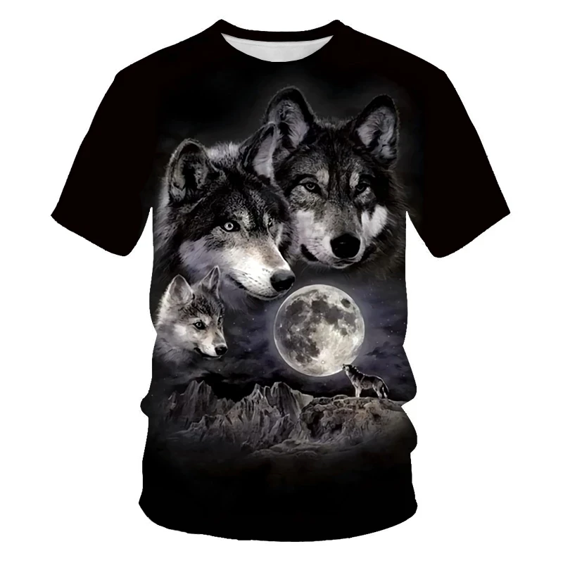 

Fox and wolf pattern 2020 T-shirt men 3D printing fashion men and women T-shirt soft texture casual fashion men's clothing