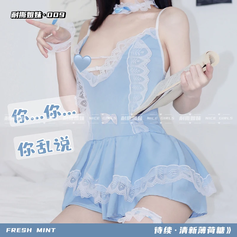 

Сексуальное нижнее белье, ночная рубашка с открытой спиной, фартук, эротические костюмы, прозрачная Милая горничная, ролевые игры, сексуаль...