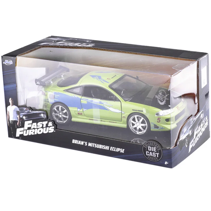 Модель спортивного автомобиля JADA 1:24 Green Mitsubishi игрушечный автомобиль из сплава