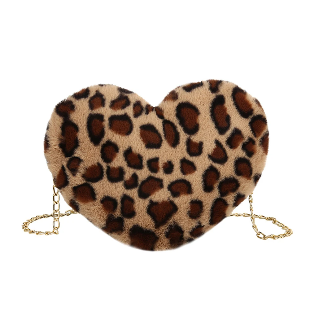 

Fashion Exquisite Shopping Bag Heart Shaped Messenger Bag Women Girl Plush Small Shoulder Mobile Phone Pouch