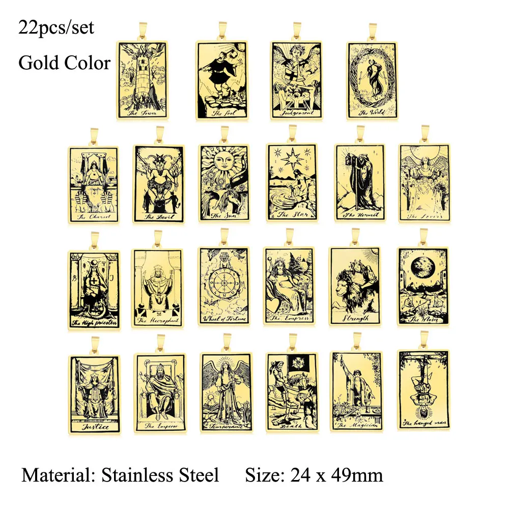 Кулон из нержавеющей стали золотой цвет 22 шт./компл. | Украшения и аксессуары