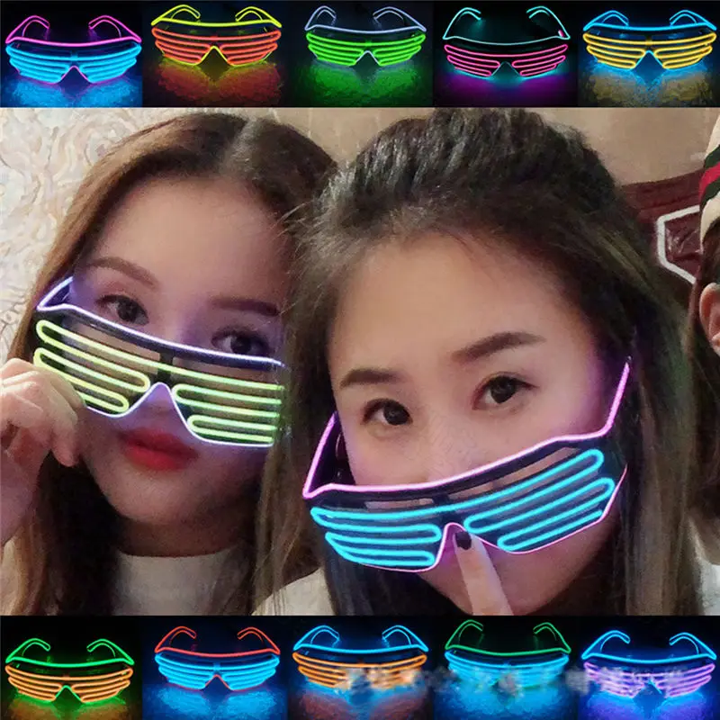 Светящиеся светодиодные очки для Хэллоуина светящиеся неоновые мигающий