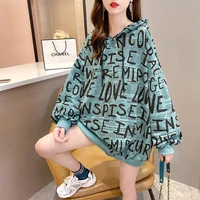 women harajuku hip hop sweatshirt letter printed hoodies 2021 spring autumn loose long sleeve hooded pullover casual clothes top