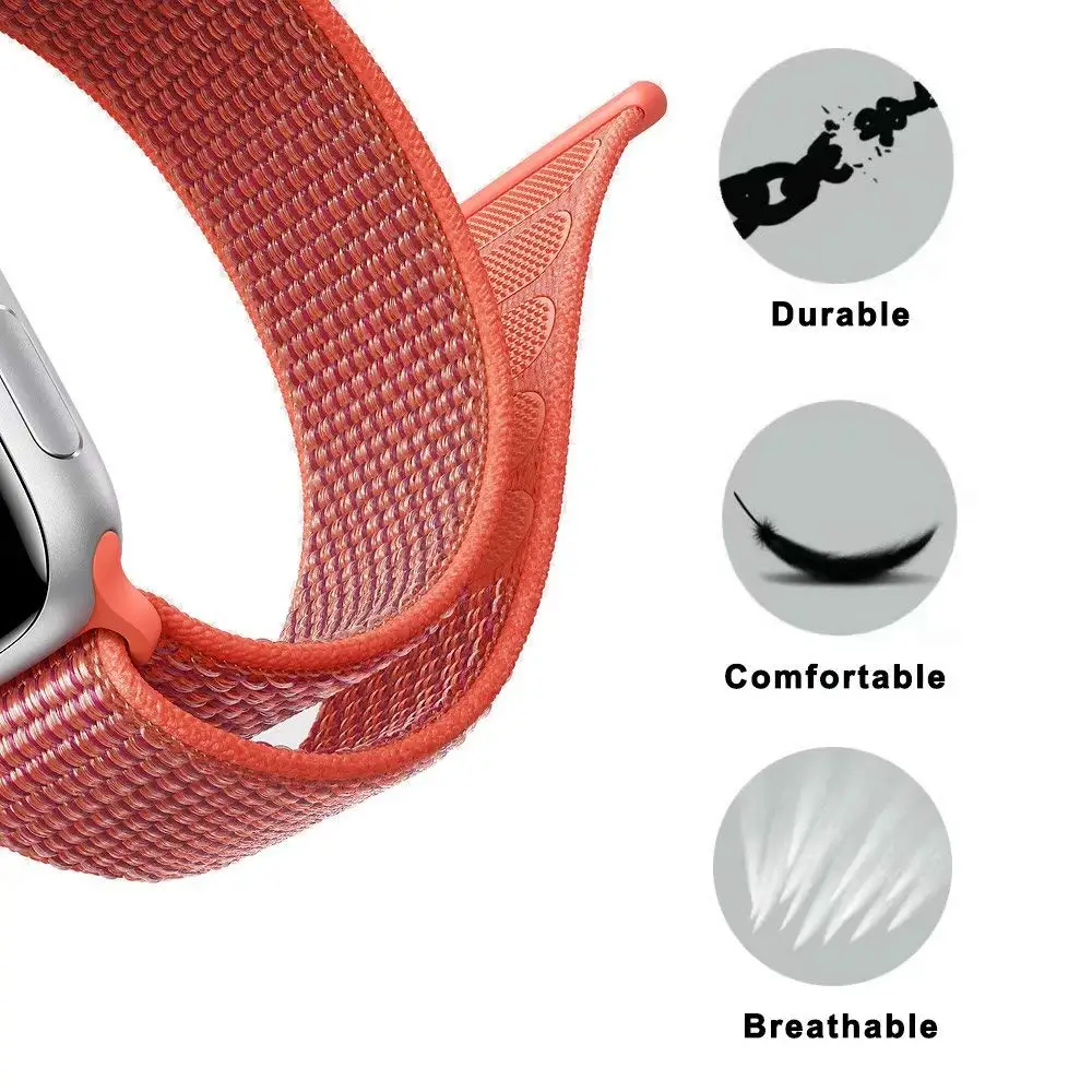 UEBN нейлоновая Спортивная петля для Apple Watch Series 4 44 мм 40 мм ремешок для часов браслет ремешок для iwatch 4 42 мм 38 мм ремешки для часов